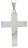 Sterling Silver Polished Latin Cross Pendant 2 13/16 in. (72mm) tall