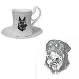Rottweiler Cup and Saucer, Porcelain by Rosalinde