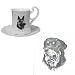 Rottweiler Cup and Saucer, Porcelain by Rosalinde