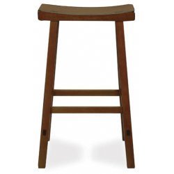 Saddle Seat Bar Stool - 24 H - Rustic Oak (Rustic Oak) (24H x 17.5W x 9D) 