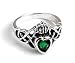 Sterling Silver Green Celtic Knot Claddagh Ring Size 6(Size 5,6,7,8,9)