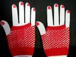 Fishnet glove pair (Red)