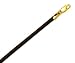 14k Yellow 2 mm Round Black Rubber Necklace - 20 Inch