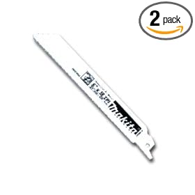 Makita 723017-B2 6-inch Straight Back Metal Cutting Reciprocating Saw Replacement Blade, 2-Pack