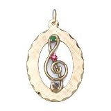Buy Music Note on Open Oval Disc, 14K Gold Charm by NJ Charms