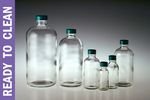 32oz Clear Boston Round with attached 33-400 Black PP Cap and TeflonĀ® Disc, 12/Case