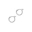 14KT White Gold 1.5mm 3/8 Inch Hoop Earrings