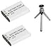 ValuePack (2 Count): Replacement Battery for Specific Digital Camera and Camcorder Models / Compatible with Nikon EN-EL11, Olympus LI-60B, Pentax D-L178, Ricoh DB-80, Sanyo DB-L70, Nikon Coolpix S550, S560, Olympus FE-370, Pentax Optio M50, M60, Pentax Optio V20, W60, Ricoh R50, Sanyo Xacti VPC-E10 - Includes Mini Tripod with Expandable Legs