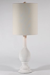 Cyan Contemporary White Ceramic Vase Table Lamp