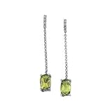 14K White Gold Peridot and Diamond Earrings