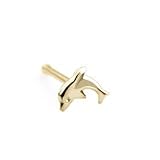 14k Gold Nose Ring - Dolphin - Sold Individually