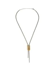 Stainless Steel Mesh Lariat Necklace Pendant with Immerse Plating