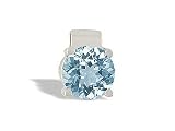 14K White Gold Genuine Round Aquamarine Pendant
