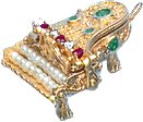 Grand Piano, 14K Gold Charm