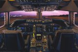 Boeing 747-400 Flight Deck Transportation Poster Print, 36x24
