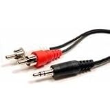 Cables Unlimited Stereo 3.5mm To 2 RCA Cable (25 feet, Black) AUD-1200-25