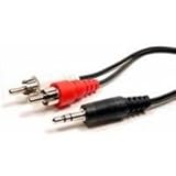 Cables Unlimited Stereo 3.5mm To 2 RCA Cable (25 feet, Black) AUD-1200-25