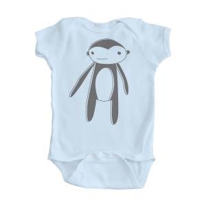 Boy's Light Blue Monkey Design Onesie