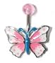 Hand Painted Butterfly belly ring