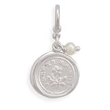 Forget Me Not Charm with Cultured Freshwater Pearl-