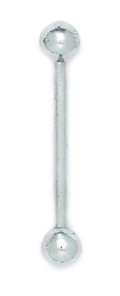 14k White Gold 14 Gauge Barbell Body Piercing 