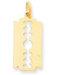 14k Polished Razor Blade Charm