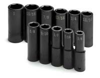 SK Hand Tools 4041 11-Piece 1/2-Inch Drive 6 Point Deep Fractional Impact Socket Set