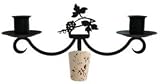 Grapevine Wine Bottle Stopper Topper / Taper Candle Candlebras - Wrought Iron