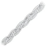 14kt. White Gold, 7" Braided Fox Bracelet