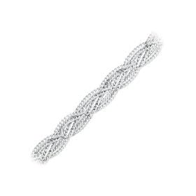 14kt. White Gold, 7 Braided Fox Bracelet by
