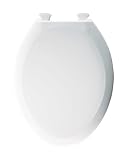 Mayfair 120SLOWDG 000 Designer Series Plastic Toilet Seat with Whisper-Close and Easy-Clean Hinges with DuraGuard Antimicrobial, Elongated, White