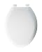 Mayfair 120SLOWDG 000 Designer Series Plastic Toilet Seat with Whisper-Close and Easy-Clean Hinges with DuraGuard Antimicrobial, Elongated, White