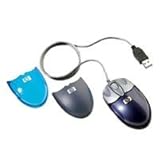 HP Optical USB Travel Mouse - Mouse - optical - 3 button(s) - wired - USB - cobalt blue, industrial gray, smoked clear