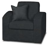 Mission Black Faux Leather Brook Chair