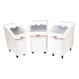 White Slant Front Ingredient Bin with Sliding Lid and 32 Ounce Scoop, 4 1/8 cu ft. (RCP360388WHI)