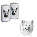 American Eskimo Small Salt and Pepper Shakers, Porcelain by Rosalinde (3')