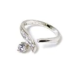 14k Elegant Round Cubic Zirconia CZ Adjustable Toe Ring