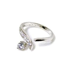 14k Elegant Round Cubic Zirconia CZ Adjustable Toe Ring
