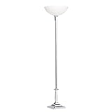 IMAGE OF Kichler Lighting 76140 Tristan 70-Inch Portable Torchiere Lamp, Chrome with Satin Etched Glass