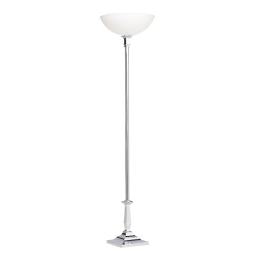 Kichler Lighting 76140 Tristan 70-Inch Portable Torchiere Lamp, Chrome with Satin Etched Glass