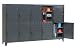 Heavy Duty Personnel Locker Double Tier 122x24x78 10 Door Assembled Gray