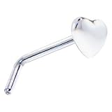 Sterling Silver Heart L-Shaped Nose Ring