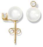 14KT Diamond and Pearl Earring