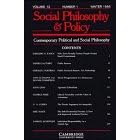 Contemporary Political and Social Philosophy: Volume 12, Part 1 (Social Philosophy and Policy)