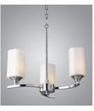 IMAGE OF Landmark Lighting 71000-3 Luminette 3 Light Single Tier Chandelier in Polished Chrome with Frosted Glass glass
