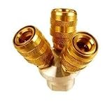 Professional-Quality 3-Way Air Manifold with Solid Brass Quick-Connect Couplers - Lifetime Warranty