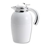 Oggi Senator White Rotating Top Carafe with Press Button Top & Glass Liner -34 oz