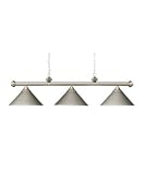 Landmark 168-SN Casual Traditions 3-Light Billiard Light, 15-Inch, Satin Nickel with Metal Shades