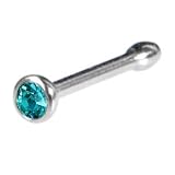 Swarovski Blue Zircon Nose Bone