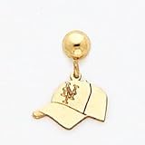 14K New York Mets Baseball Cap Post Dangle Earrings